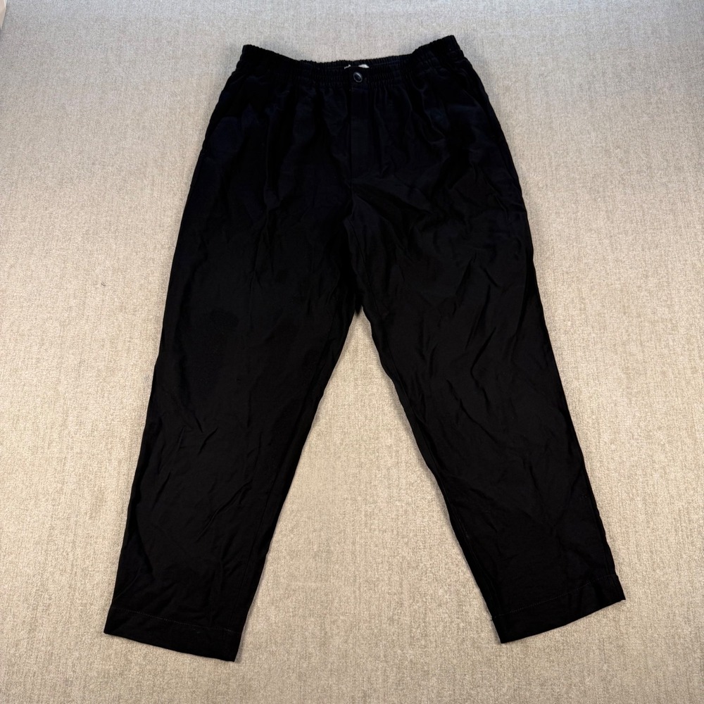 Madewell Pull-On Pants Womens Medium Black Elastic Waist Straight Leg